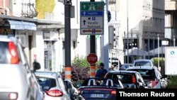 Checks at the Italian-Swiss border in Chiasso that will be lifted by July 1 as European nations appear on track to reopen their borders between each other.