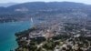 FILE - The buildings of the European headquarters of the United Nations are seen in front of the city of Geneva with Lake Leman and the Jet d'Eau fountain.