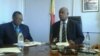 FILE - Zimbabwe's Finance Minister Patrick Chinamasa and Agriculture Minister Joseph Made (right). (Photo/Irwin Chifera)