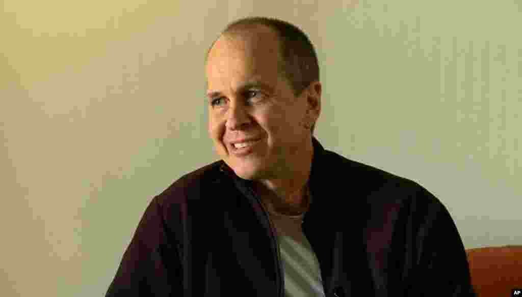 Australian journalist Peter Greste speaks during an interview a day after his release from an Egyptian prison, saying that his freedom was something of a "rebirth" and that exercising, studying and meditating was key to his well-being while incarcerated, in Larnaca, Cyprus, Feb. 2, 2015.