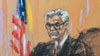 In this courtroom sketch from March 25, 2024, Judge Juan Merchan presides during a hearing about the trial of Donald Trump over charges that he falsified business records to conceal money paid to silence porn star Stormy Daniels in 2016, in Manhattan state court in New York.