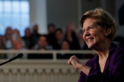 FILE PHOTO: Democratic 2020 U.S. presidential candidate and U.S. Senator Elizabeth Warren delivers a speech, on the one year anniversary of announcing her campaign, at Old South Meeting House in Boston, Dec. 31, 2019.
