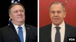 Menteri Luar Negeri Amerika Mike Pompeo (kiri) dan Menteri Luar Negeri Rusia Sergey Lavrov. (Foto: dok).