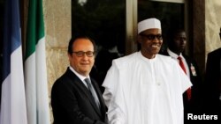 Shugaban kasar Faransa Francois Hollande da shugaban Najeriya Muhammadu Buhari 