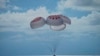 Parasit yang membawa Kapsul SpaceX berisi 4 awak sipil mendarat di Florida Samudra Atlantik, lepas pantai Florida, Sabtu (18/9). 