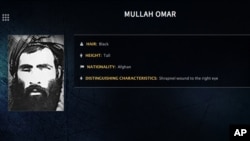 FILE - In this undated image released by the FBI, Mullah Omar is seen in a wanted poster. 