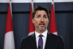 FILE - Canadian Prime Minister Justin Trudeau speaks during a news conference, Jan. 9, 2020, in Ottawa, Ontario.