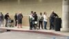 Lines outside grocery stores in Los Angeles, California, like this one on March 20,2020, are not uncommon. Items such as toilet paper, chicken and sanitizer are in high demand and hard to find. (Elizabeth Lee/VOA)